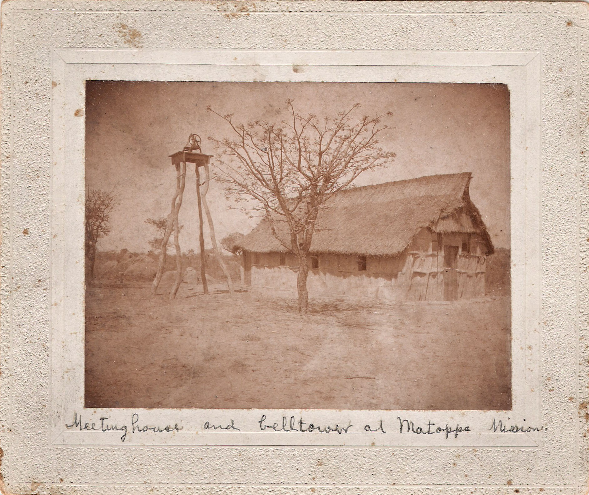 One of the earliest images captured by Brethren in Christ missionaries to then-Southern Rhodesia, this picture shows the first Brethren in Christ meeting house built at Matopo Mission in present-day Zimbabwe. (Brethren in Christ Historical Library and Archives)