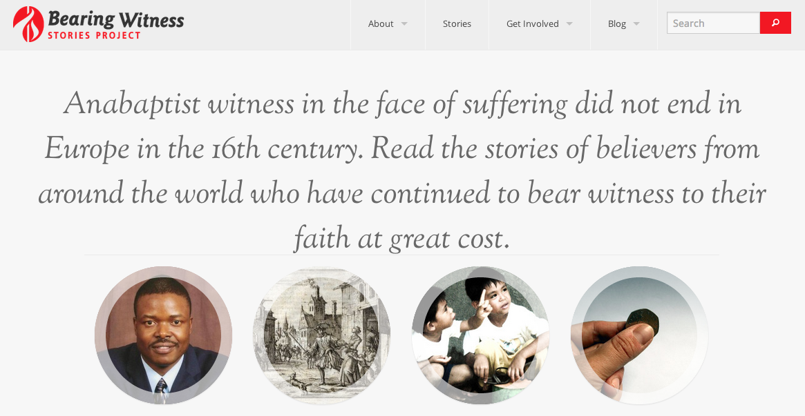 The Bearing Witness Stories Project website