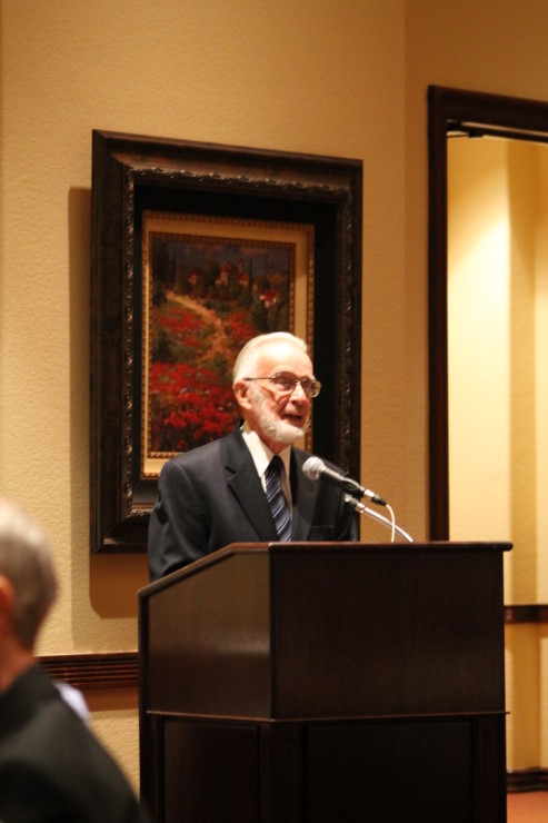 Brethren in Christ historian E. Morris Sider addresses the group